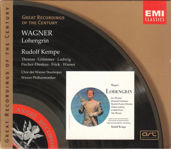 Wagner* - Wiener Philharmoniker, Chor Der Wiener Staatsoper*, Rudolf Kempe, Thomas*, Grümmer*, Ludwig*, Fischer-Dieskau*, Frick*, Wiener* - Lohengrin Très bon état -  reconditionné disponible sur Label Emmaüs